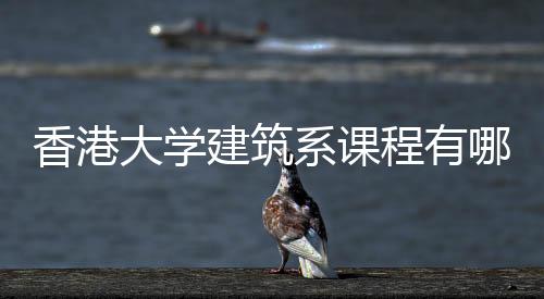 香港大学建筑系课程有哪些?